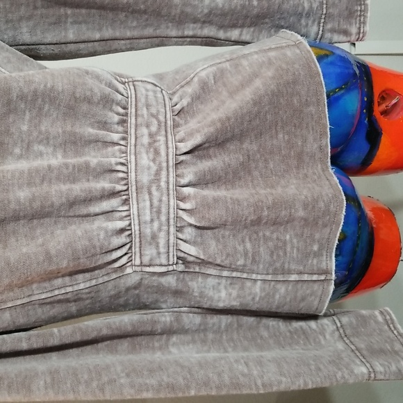 Blanc Noir Small Taupe/Champagne Draped front hoodie. - Picture 7 of 11